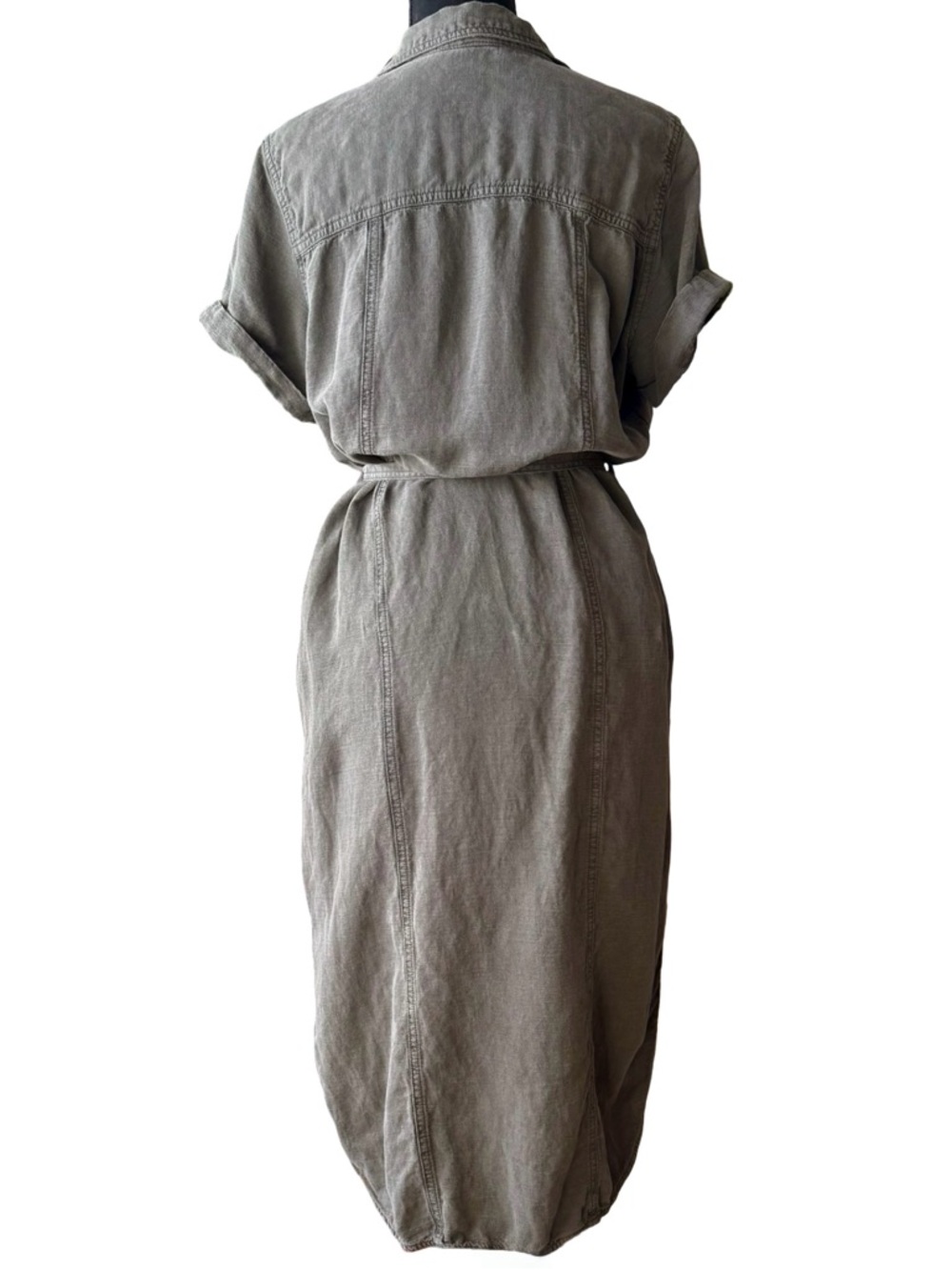 Lucky Brand Linen Utility Midi Shirt Dress with Belt Size Large - Picture 6 of 9